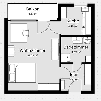 Vermietung einer gemütlichen Wohnung, 32 m², Höttinger Au, Innsbruck, Österreich