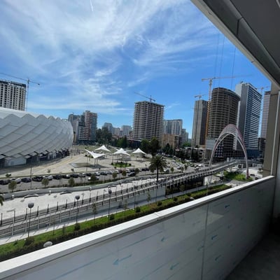 Alquiler de estudio luminoso y acogedor con vista al estadio, 38 m², Black Sea Tower, Batumi, Georgia