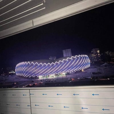Alquiler de estudio luminoso y acogedor con vista al estadio, 38 m², Black Sea Tower, Batumi, Georgia