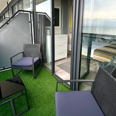 Alquiler de un estudio con vistas panorámicas al mar y al bulevar, 30 m², Batumi, Georgia