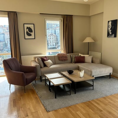 Rent of a designer 75 sqm apartment in Seba Suites, Kağıthane, Istanbul, Turkey