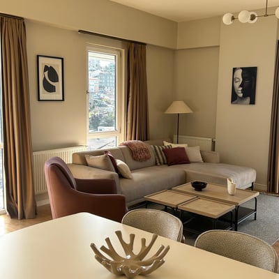 Rent of a designer 75 sqm apartment in Seba Suites, Kağıthane, Istanbul, Turkey