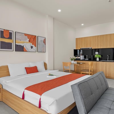 Spacious Penthouse Studio for Rent Near the River and Sea, Da Nang, Vietnam