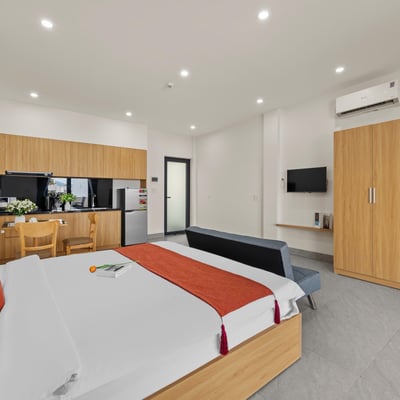Spacious Penthouse Studio for Rent Near the River and Sea, Da Nang, Vietnam