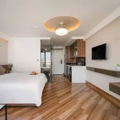 Bright, furnished studio apartment for rent near the beach, Da Nang, Vietnam