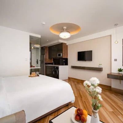 Bright, furnished studio apartment for rent near the beach, Da Nang, Vietnam