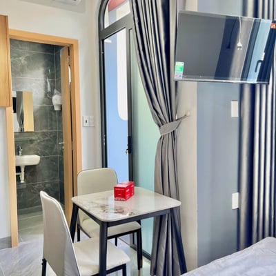 Bright studio apartment with balcony for rent near the beach, Da Nang, Vietnam