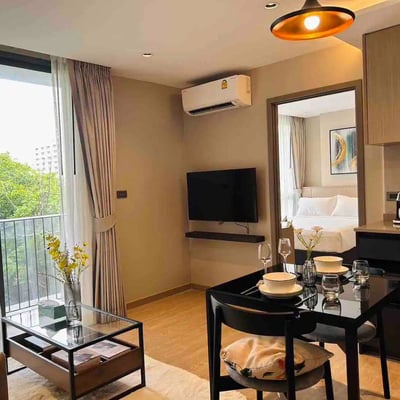 Location d'appartement moderne et élégant de 1 chambre dans le centre de Bangkok, Thaïlande