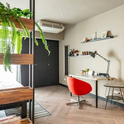 Location de studio meublé dans le district de Bang Rak, Bangkok, Thaïlande