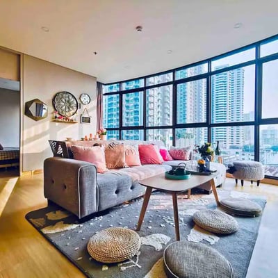Location d'appartement spacieux de 2 chambres dans le district de Din Daeng, Bangkok, Thaïlande