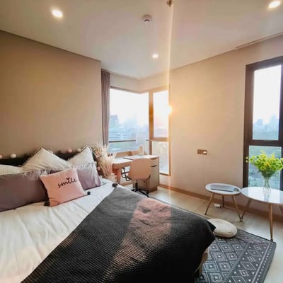 Location d'appartement spacieux de 2 chambres dans le district de Din Daeng, Bangkok, Thaïlande