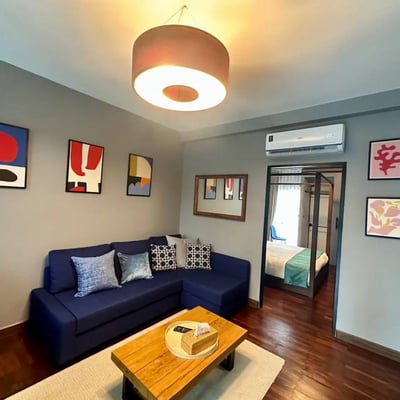 Location d'appartement moderne de 1 chambre avec vue sur le jardin et la ville à Khlong Toei Nuea, Bangkok, Thaïlande