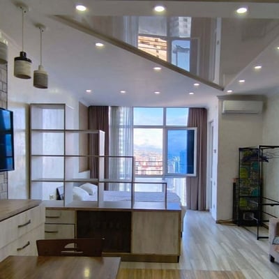 Rent a sunny, spacious studio with mountain view, 43 m², Batumi, Georgia