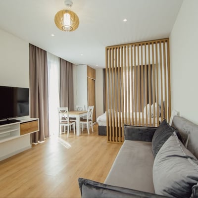 Location d'un studio confortable, lumineux avec vue sur la mer, Batumi, Géorgie