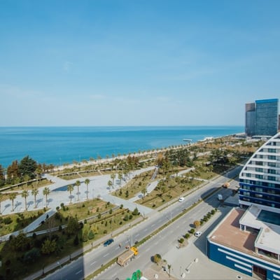 Location d'un studio confortable, lumineux avec vue sur la mer, Batumi, Géorgie