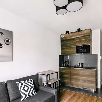 Rent of a bright, furnished studio, 22 m², Krowodrza district, Krakow, Poland