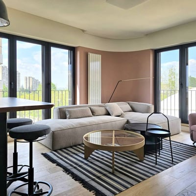 Location d'un appartement moderne, 60 m², Banovo Brdo Residence, Belgrade, Serbie