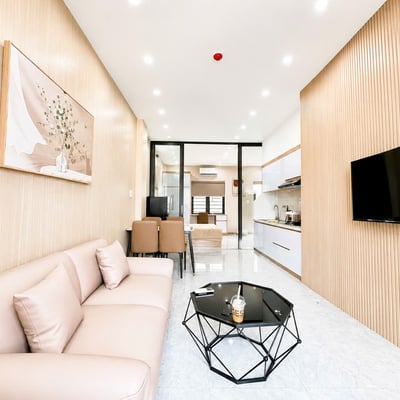 Bright, furnished 50 m² apartment with a balcony for rent near the beach, Da Nang, Vietnam