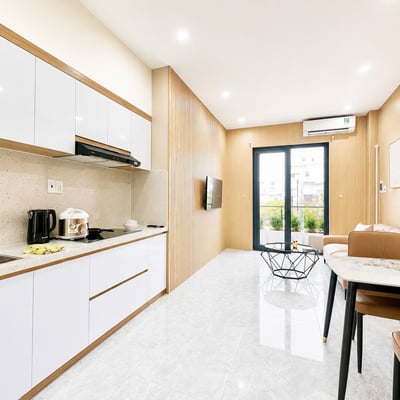 Bright, furnished 50 m² apartment with a balcony for rent near the beach, Da Nang, Vietnam