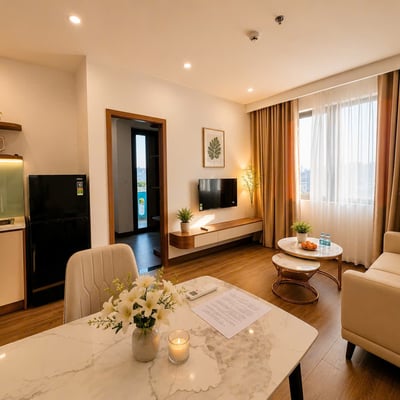 Stylish, furnished 45 sqm apartment for rent, Son Tra, Da Nang, Vietnam