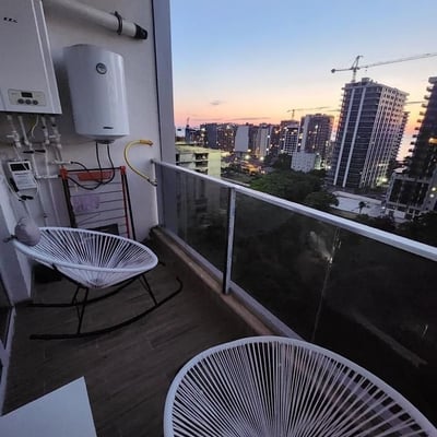 Alquiler de acogedor estudio con vista al mar, 29 m², Batumi, Georgia