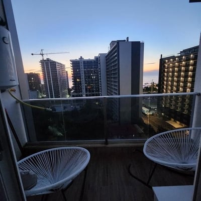 Alquiler de acogedor estudio con vista al mar, 29 m², Batumi, Georgia