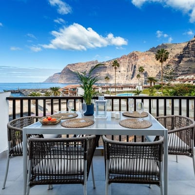 Modern ocean-view apartment in Los Gigantes for rent, Tenerife, Spain