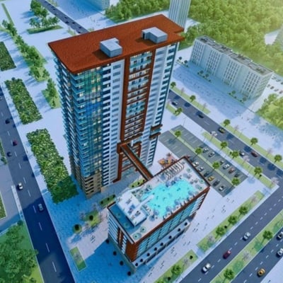 Alquiler de un apartamento totalmente nuevo de 2 habitaciones, 58 m², cerca del mar, Batumi, Georgia