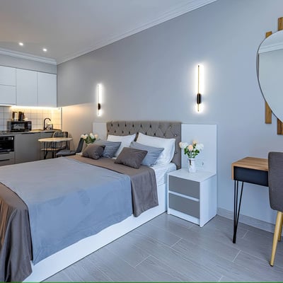 Alquiler de estudio moderno, acogedor, con vista al mar en el complejo Next White, Batumi, Georgia