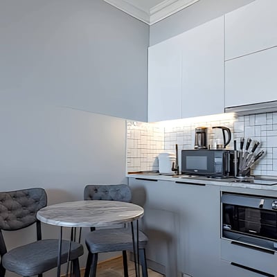 Location studio moderne, cosy, avec vue sur la mer en résidence Next White, Batumi, Géorgie