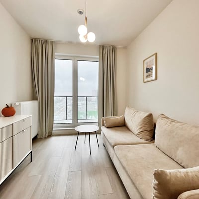 Rent of a stylish 60 m² three-room apartment, Praga-Południe district, Warsaw, Poland