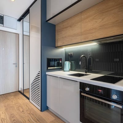 Rent of a 31 m² studio apartment in the premium residential complex BW Aurora, Belgrade, Serbia