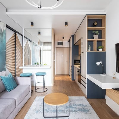 Rent of a 31 m² studio apartment in the premium residential complex BW Aurora, Belgrade, Serbia