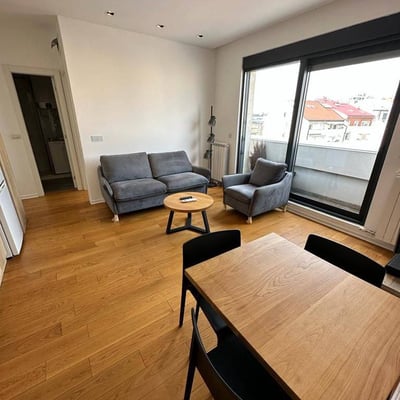 Location d’un appartement de trois pièces de 57 m² dans un immeuble neuf et moderne en centre-ville, Belgrade, Serbie