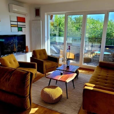 Аренда светлой 3-комнатной квартиры с видом на Дунай, 75 м², Белград, Сербия