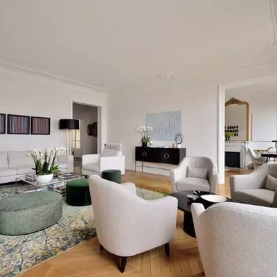 Rent of a furnished apartment, 195 m², with Eiffel Tower view, Paris 16th arrondissement, France