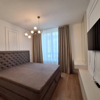 Rent of an absolutely new three-room apartment in the premium BW Eterna residential complex, 73 m², Belgrade, Serbia