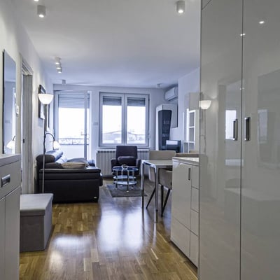 Аренда двухкомнатной квартиры рядом с рынком, 42 м², Врачар, Белград, Сербия