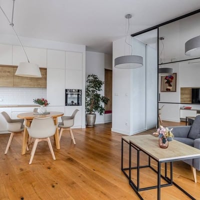 Rent of a stylish three-room apartment, 60 m², Warsaw, Saska Kępa, Poland