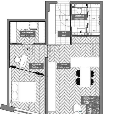 Alquiler de un apartamento amplio de alto nivel de dos habitaciones, 60 m², Cracovia, Zwierzyniec, Polonia