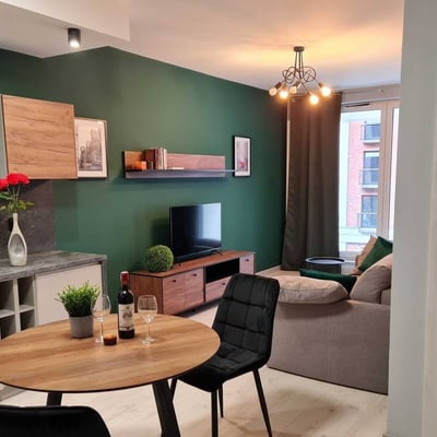 Rent of a modern two-room apartment with a balcony, 41 m², Kraków, Zabłocie, Poland