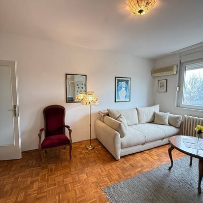 Rent of a bright one-room apartment in the city center on the Danube embankment, 43 m², Belgrade, Serbia