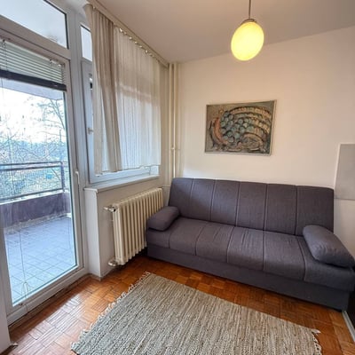 Rent of a bright one-room apartment in the city center on the Danube embankment, 43 m², Belgrade, Serbia