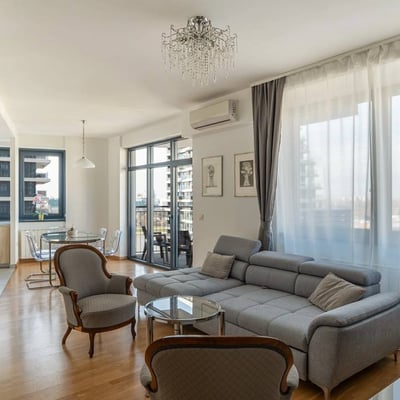 Rent of an apartment, 113 m², in the premium residential complex BW Vista with a stunning view, Belgrade, Serbia