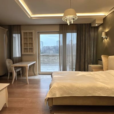 Rent of a luxurious penthouse, 197 m², with a spacious terrace in Banovo Brdo, Belgrade, Serbia