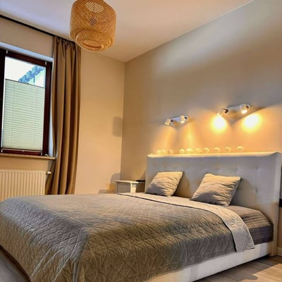 Rent of a modern two-room apartment, 52 m², with a private garden, Jelonki Południowe, Warsaw, Poland