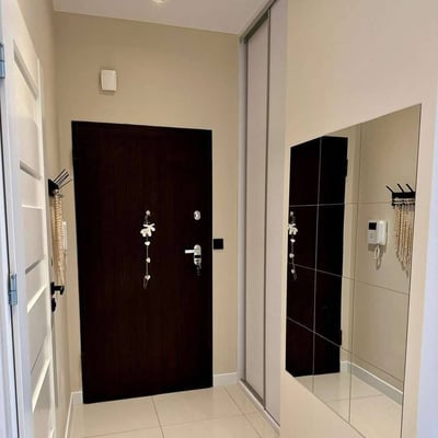 Rent of a modern two-room apartment, 52 m², with a private garden, Jelonki Południowe, Warsaw, Poland