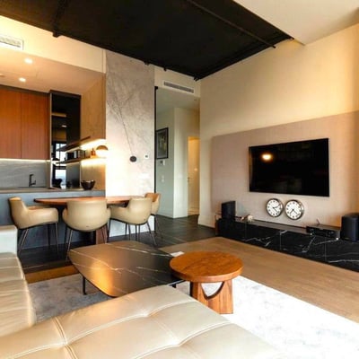 Rent of a luxurious designer two-room apartment, 61 m², in the premium residential complex West 65, Belgrade, Serbia