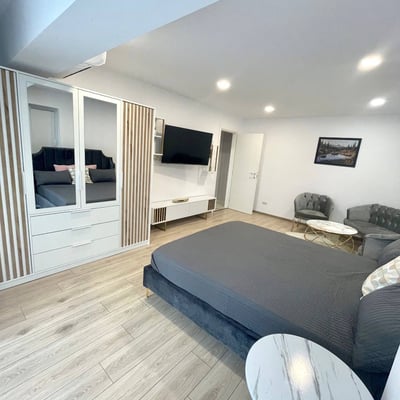 Rent of a great one-room apartment with panoramic windows, Sector 6, Bucharest, Romania