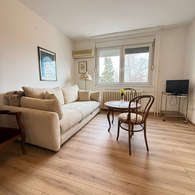 Rent of a bright 1-room apartment, 43 m², in the center of Belgrade, Serbia